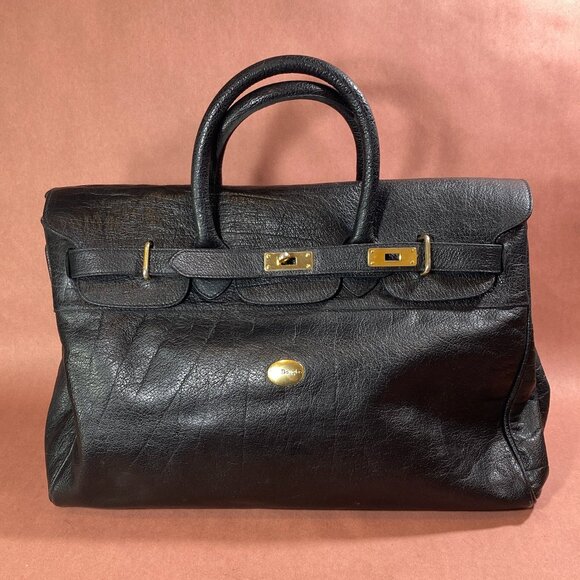 Mac Douglas Handbags - Vintage 1993 Black Leather Weekend Bag by the legendary Mac Douglas